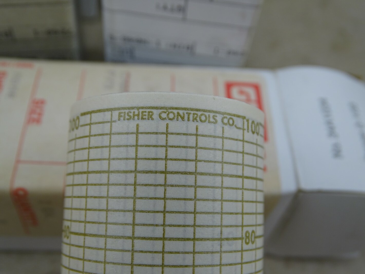 (5) Fisher Controls Chart Paper Range 0-100, 34A1034