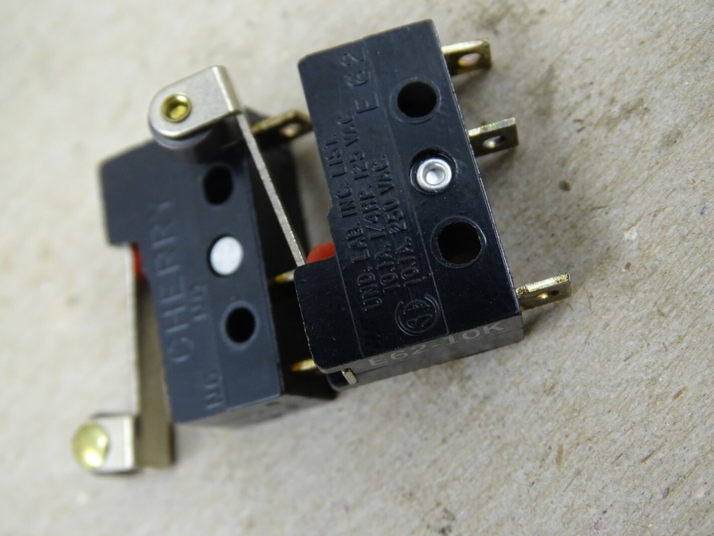 (5) Cherry Electric Microroller Switch , E6210K Joseph Fazzio