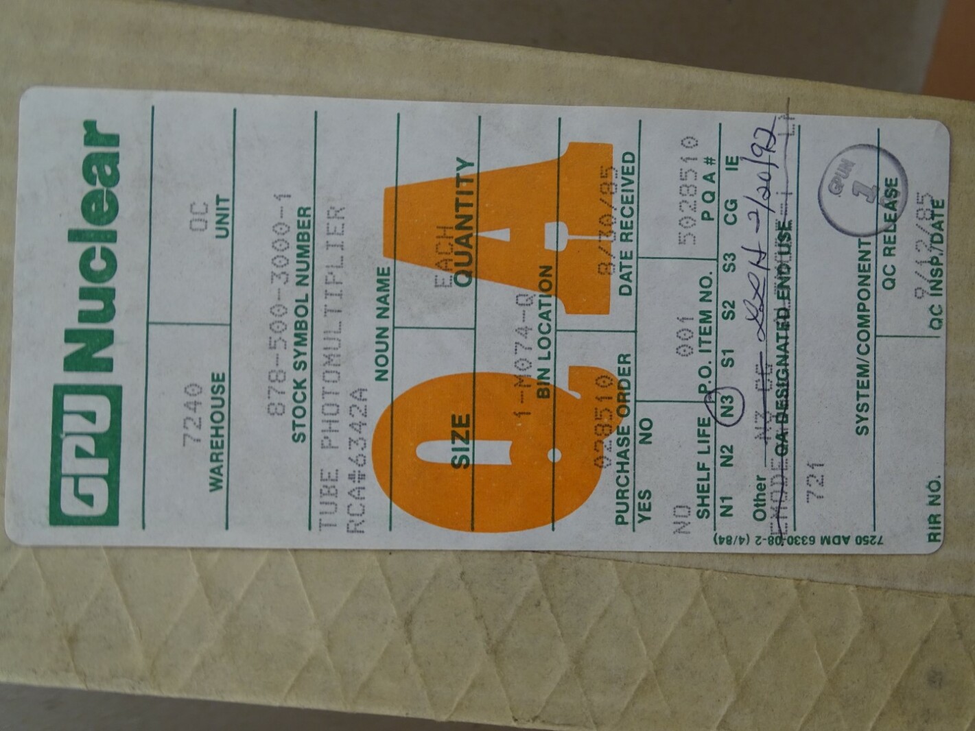 RCA Photmultiplier Tube , 6342A