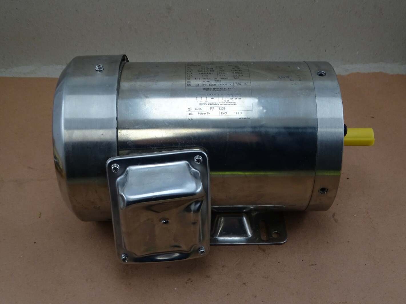 Marathon Electric  2HP Stainless Washdown Motor 460v 3450rpm, 56T34WD5303