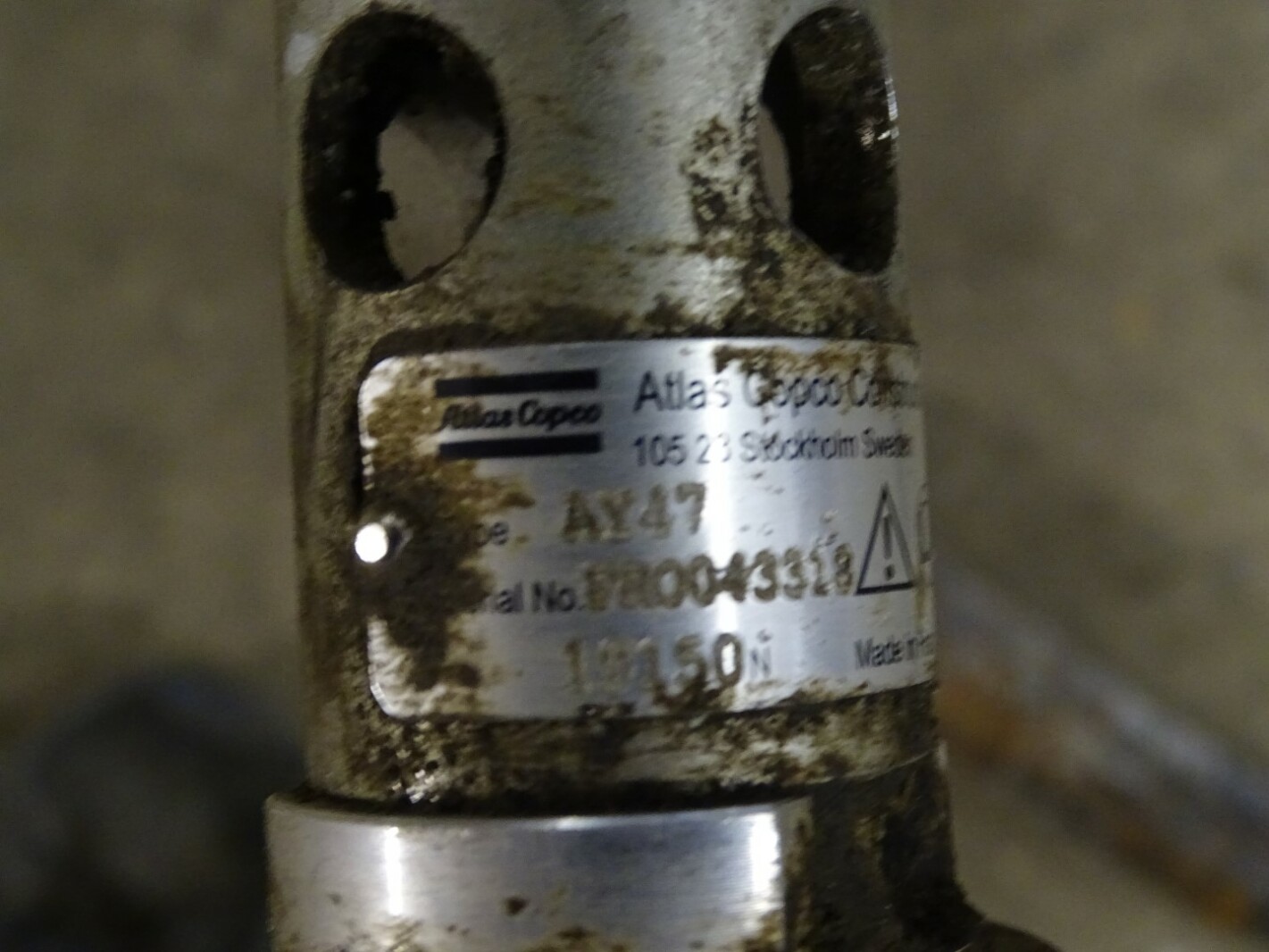 Atlas Copco Pneumatic Concrete Vibrator Poker 8 Feet Long, AY47
