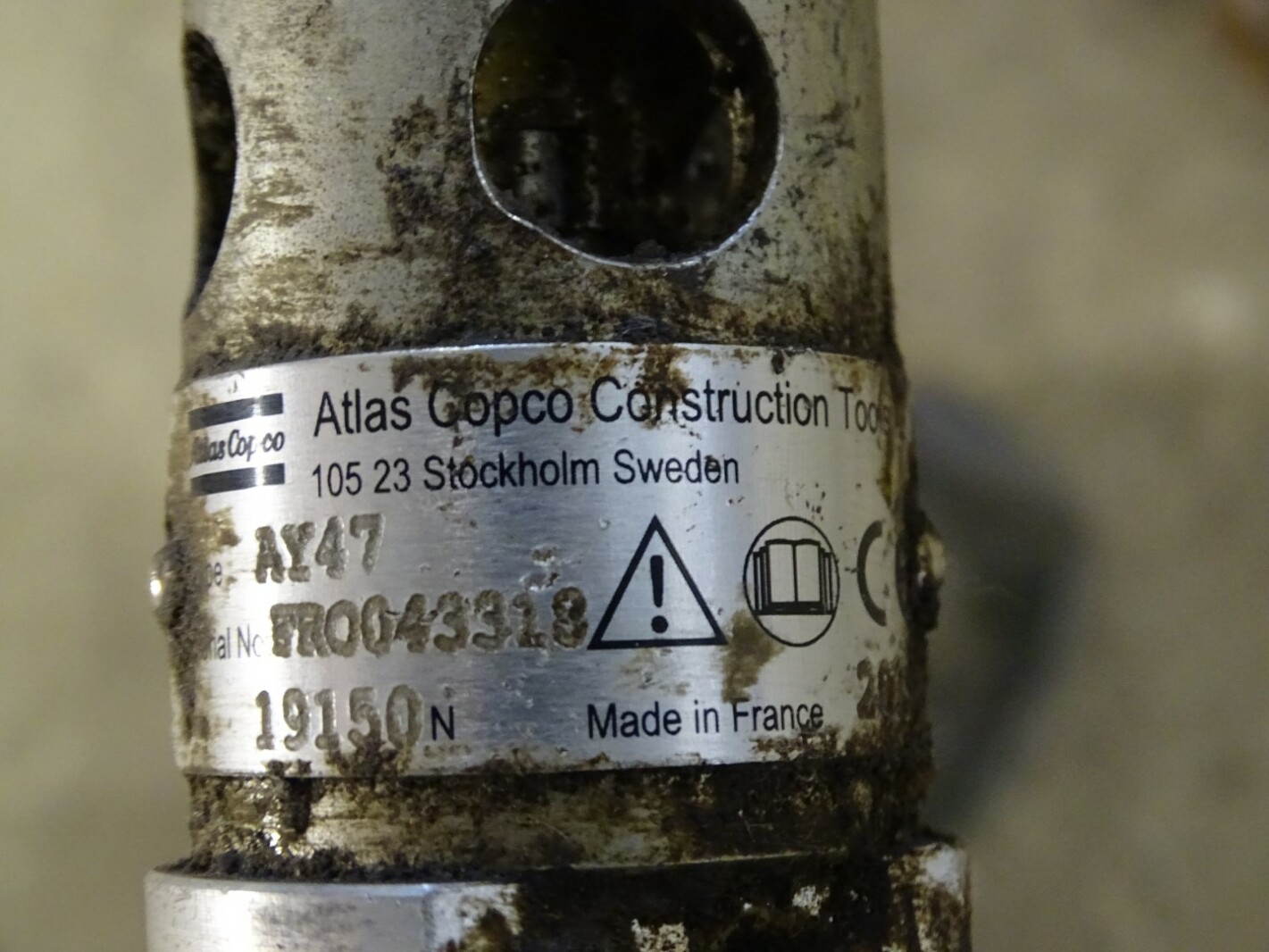 Atlas Copco Pneumatic Concrete Vibrator Poker 8 Feet Long, AY47