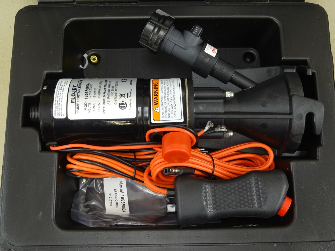 FloJet Portable RV Waste Pump 13GPM 12V 16A, 18555000A