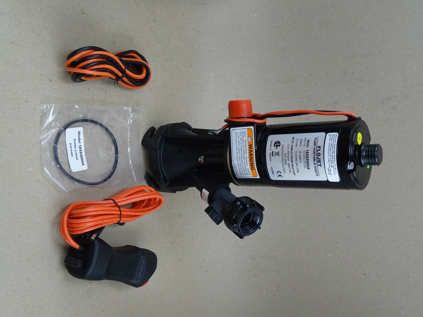 FloJet Portable RV Waste Pump 13GPM 12V 16A, 18555000A