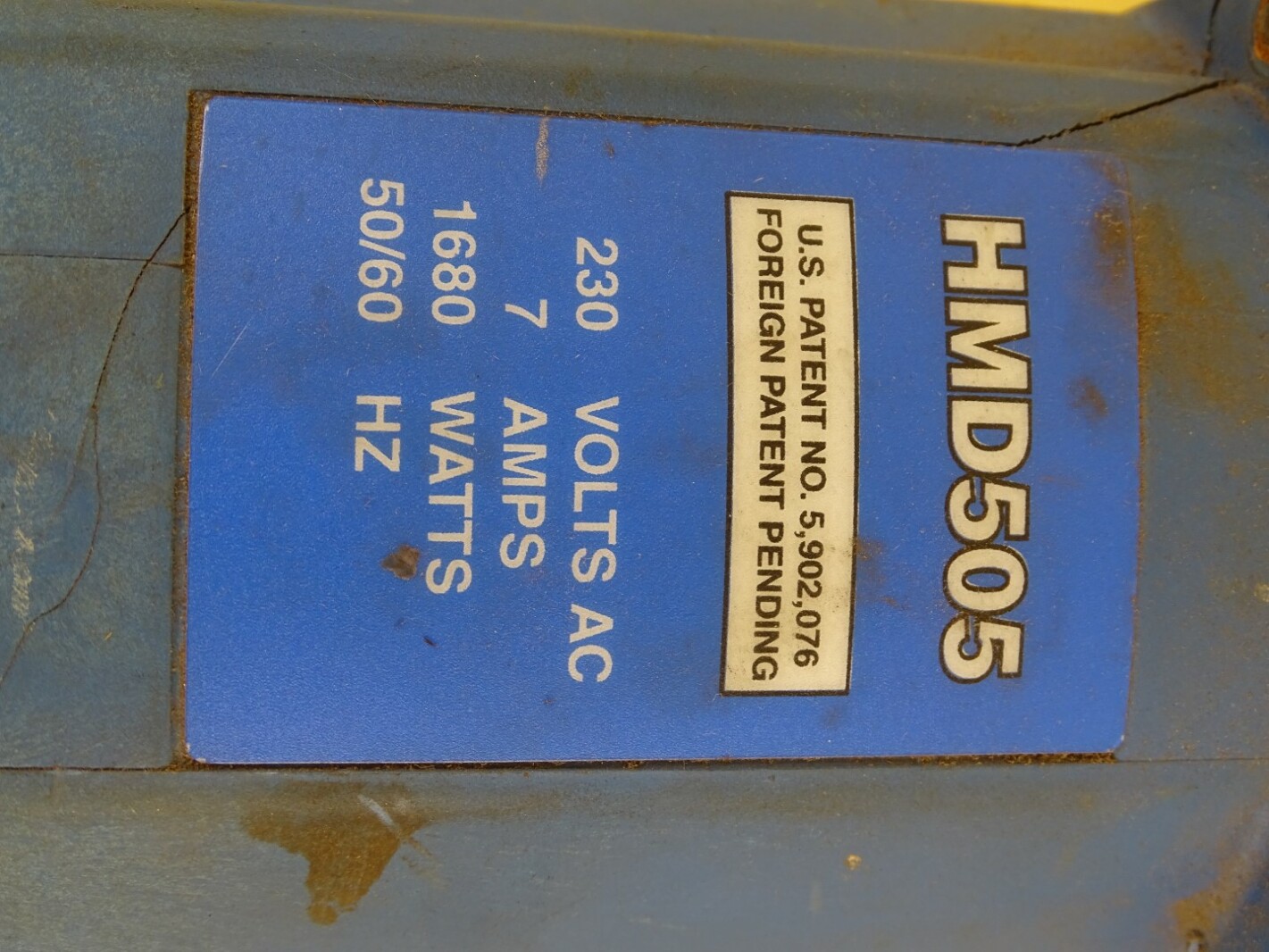 Hougen Mag Drill Housing W/ Field Assembly 230VAC, 7A, 1680W, 50/60Hz, HMD505