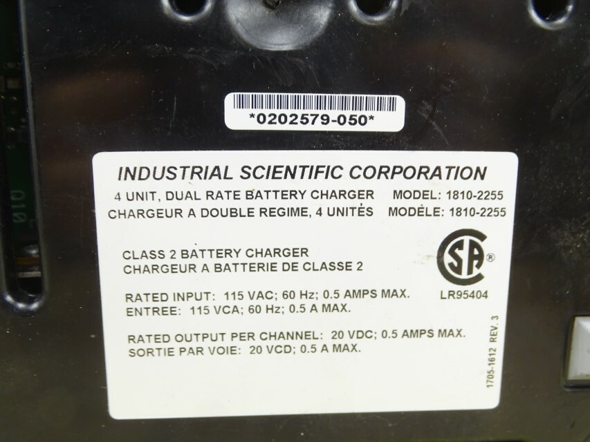 Industrial scientific 4 unit dual rate battery charger Tested. Runs, 1810-2255