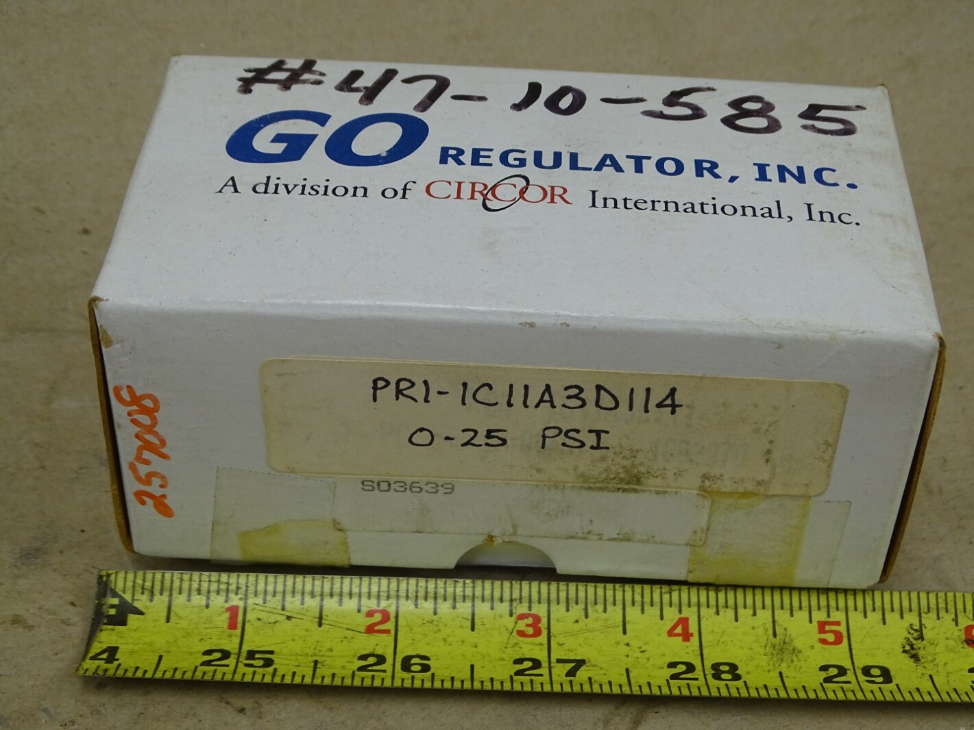 Go Regulator, Inc. 0-25 PSI Regulator , PR1-1C11A3D114
