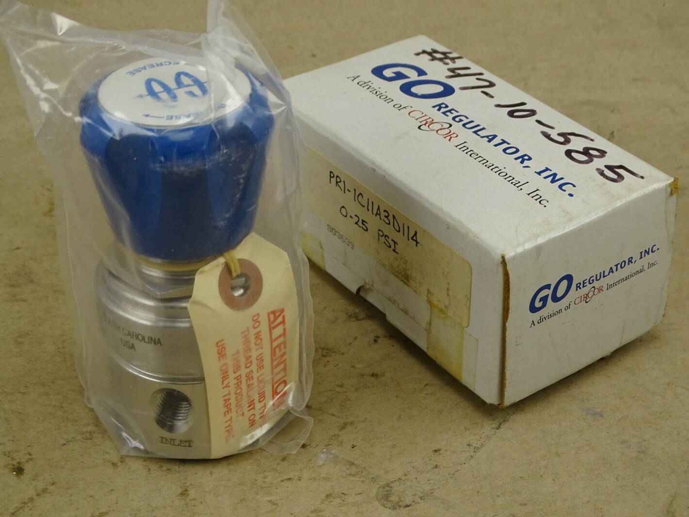 Go Regulator, Inc. 0-25 PSI Regulator , PR1-1C11A3D114