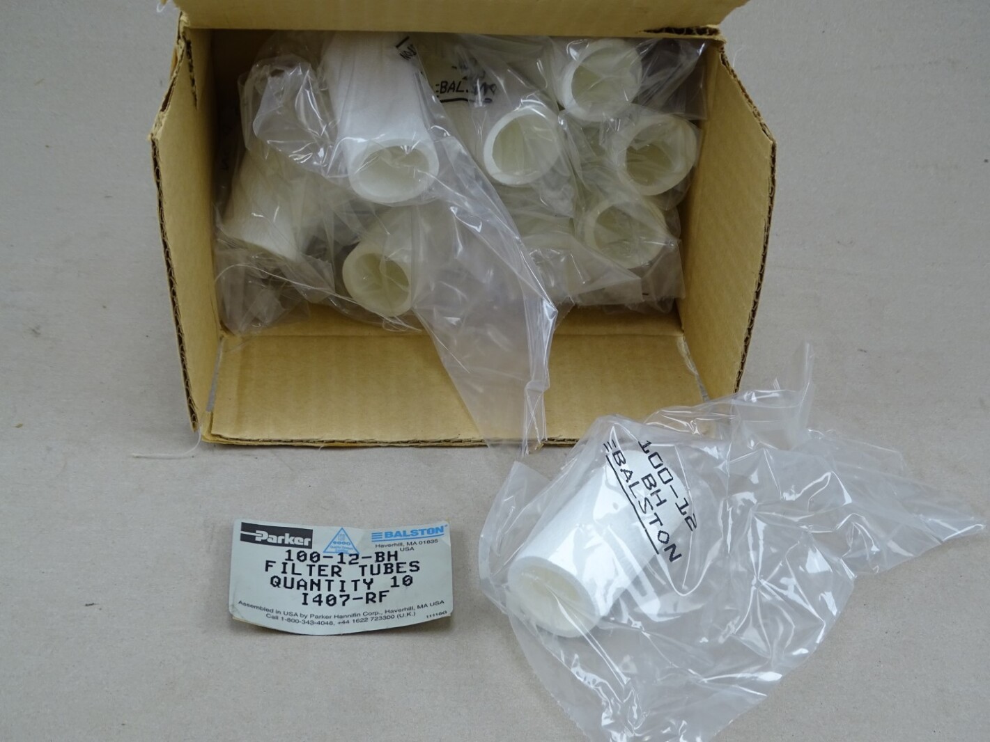(10) Parker Balston Filter Tube Element , 100-12-BH