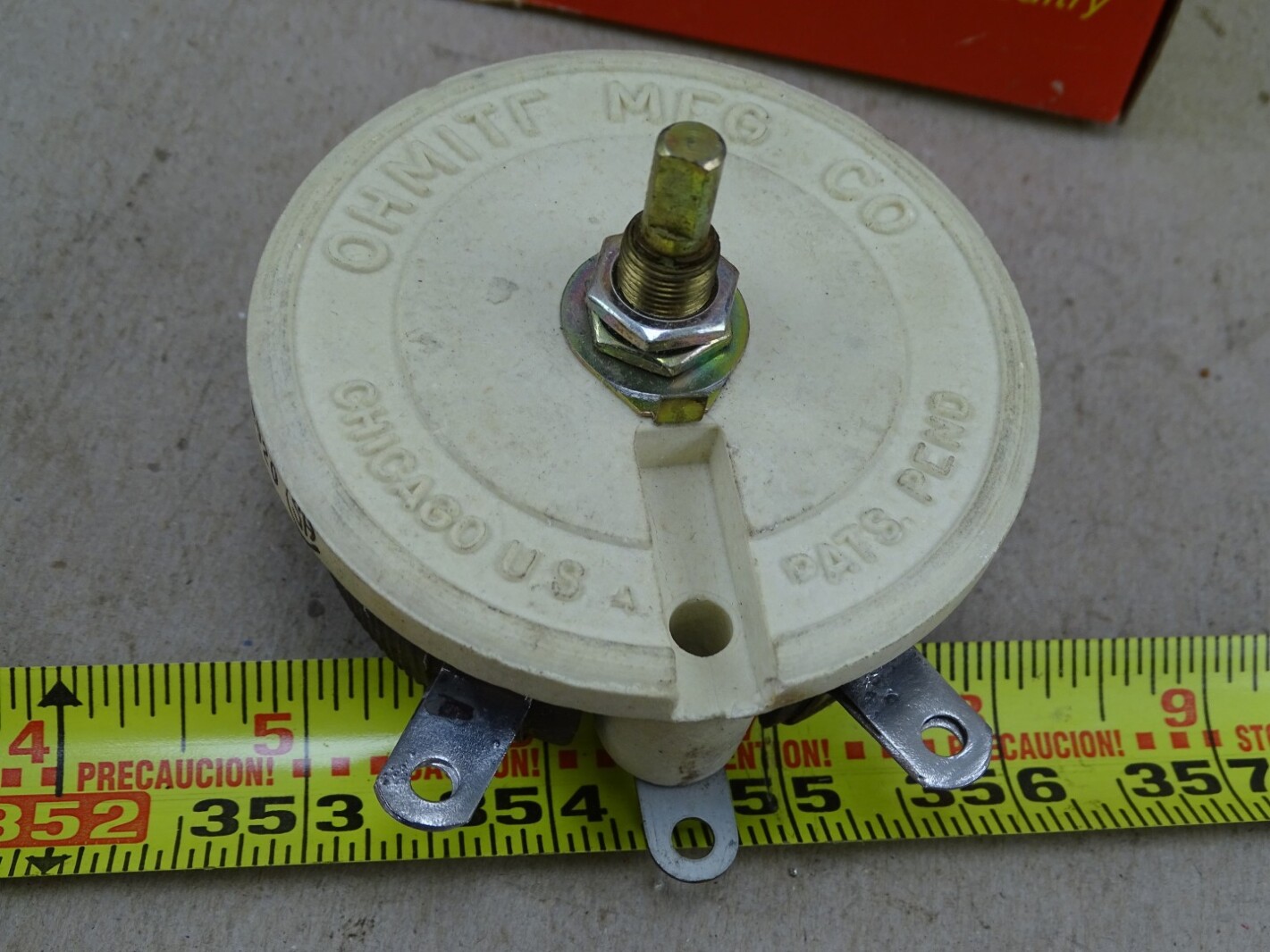 Ohmite 100 Watt Model K Rheostat 50 Ohms, RKS50R