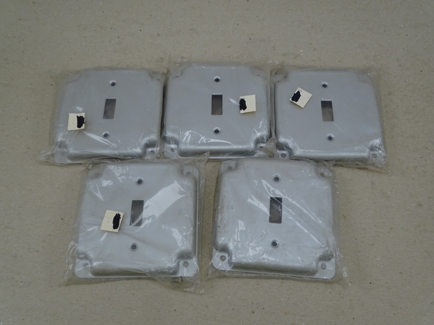 (5) Mulberry 4-inch Raised Single Switch Covers Steel, 11401