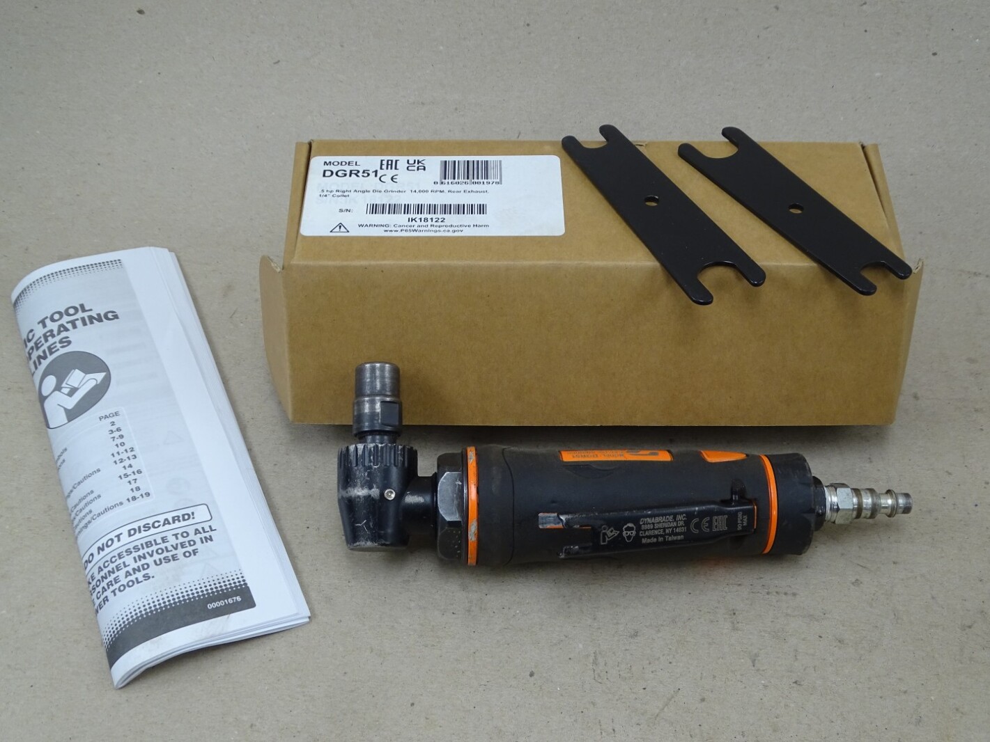 Dynabrade .5HP Right Angle Die Grinder  , DGR51