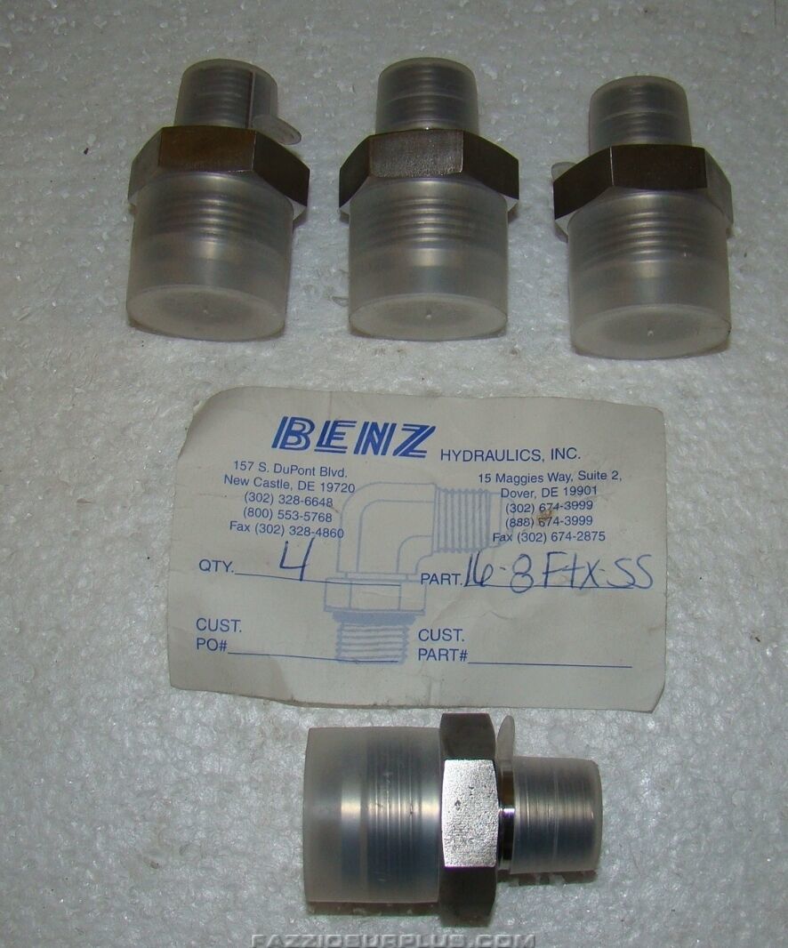 (4) Benz Hydraulics Stainless Fittings, 168FTXSS Joseph Fazzio