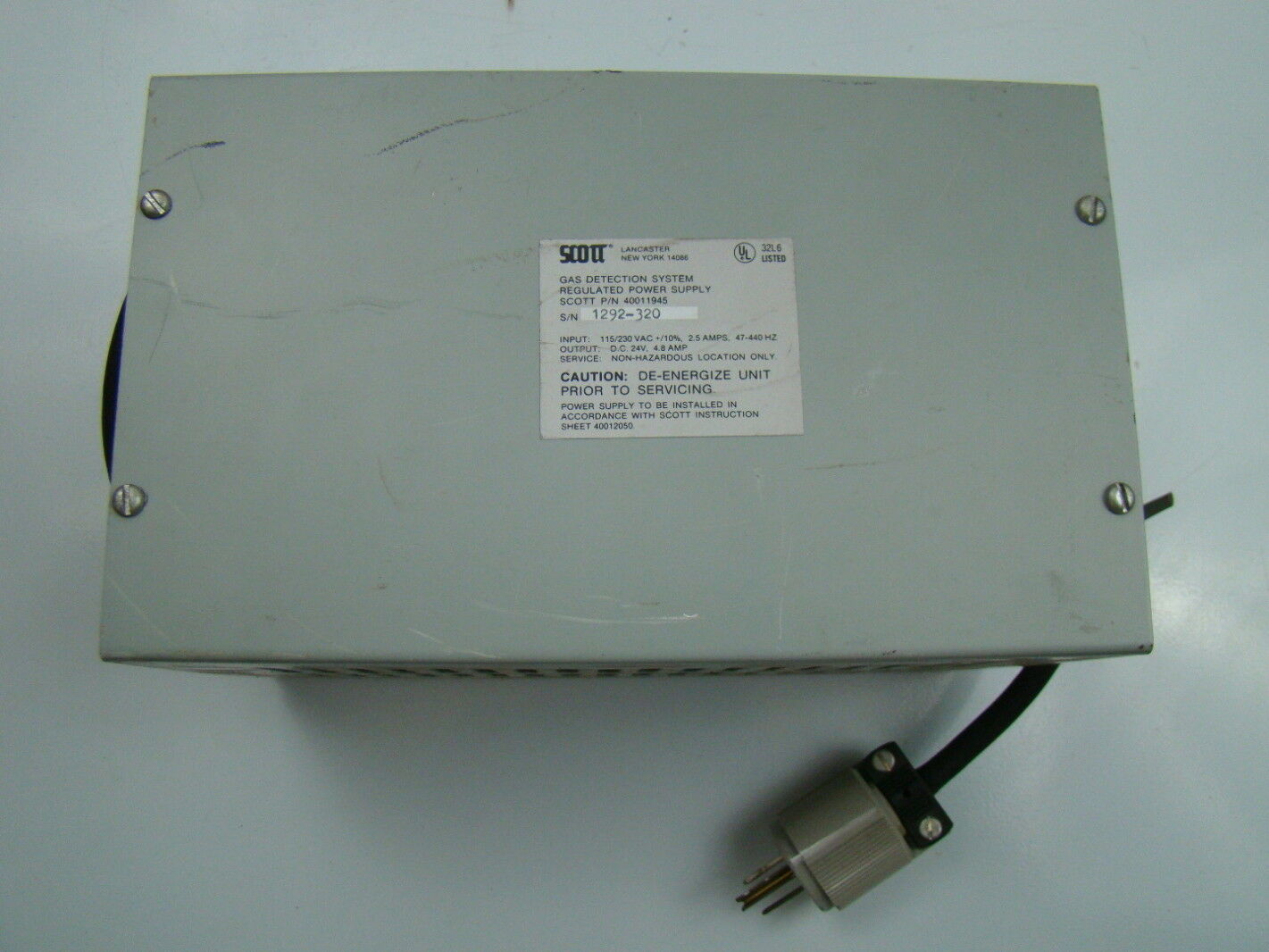 Scott 115/230v Gas Detection System Power Supply 40011945