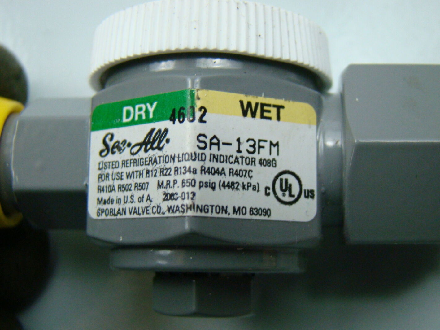 Sporlan 3/8" Moisture & Liquid Indicator SA13FM Joseph Fazzio