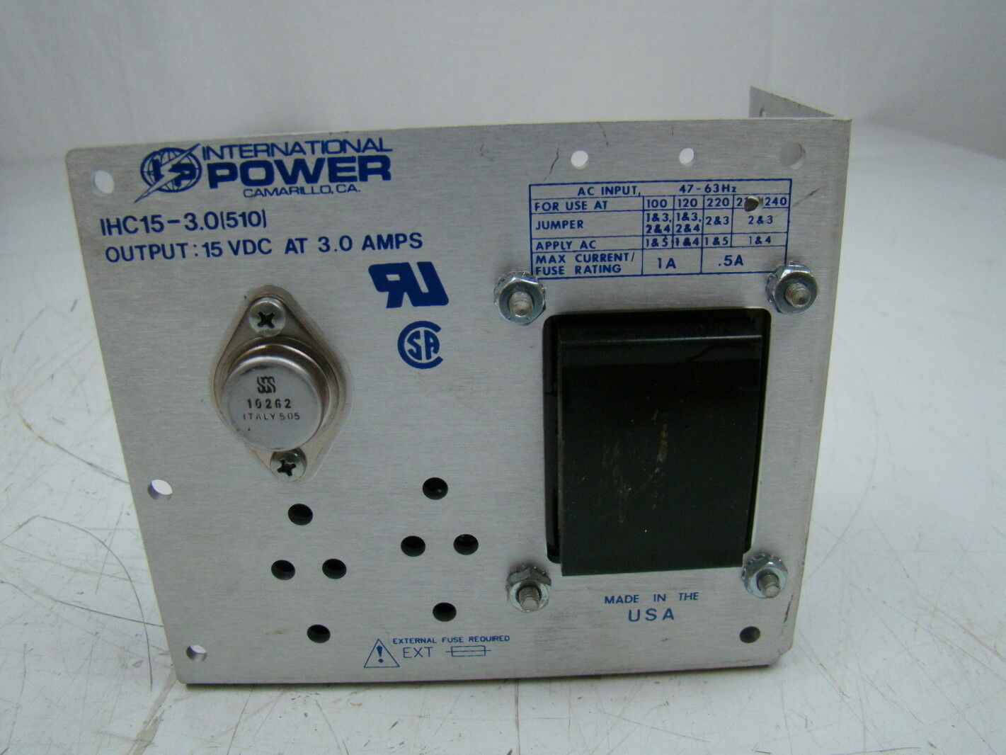 International Power 15 VDC IHC15-3.0