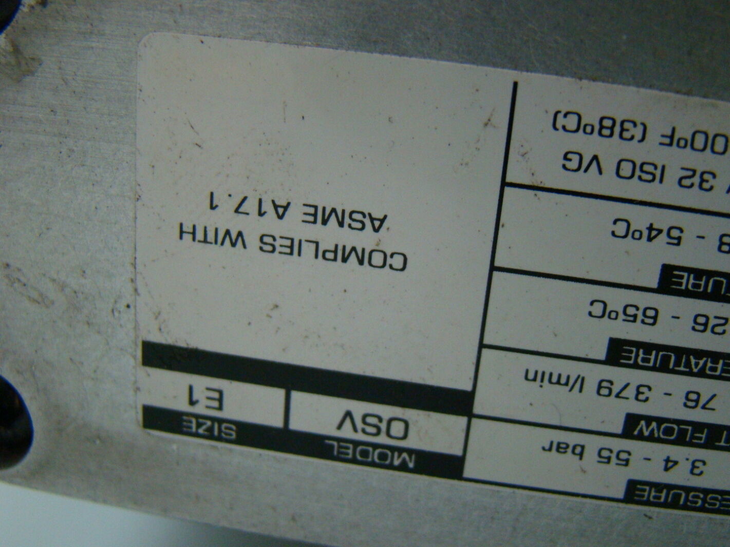 Maxton 50800 psi Elevator Overspeed Valve Model OSV Joseph Fazzio