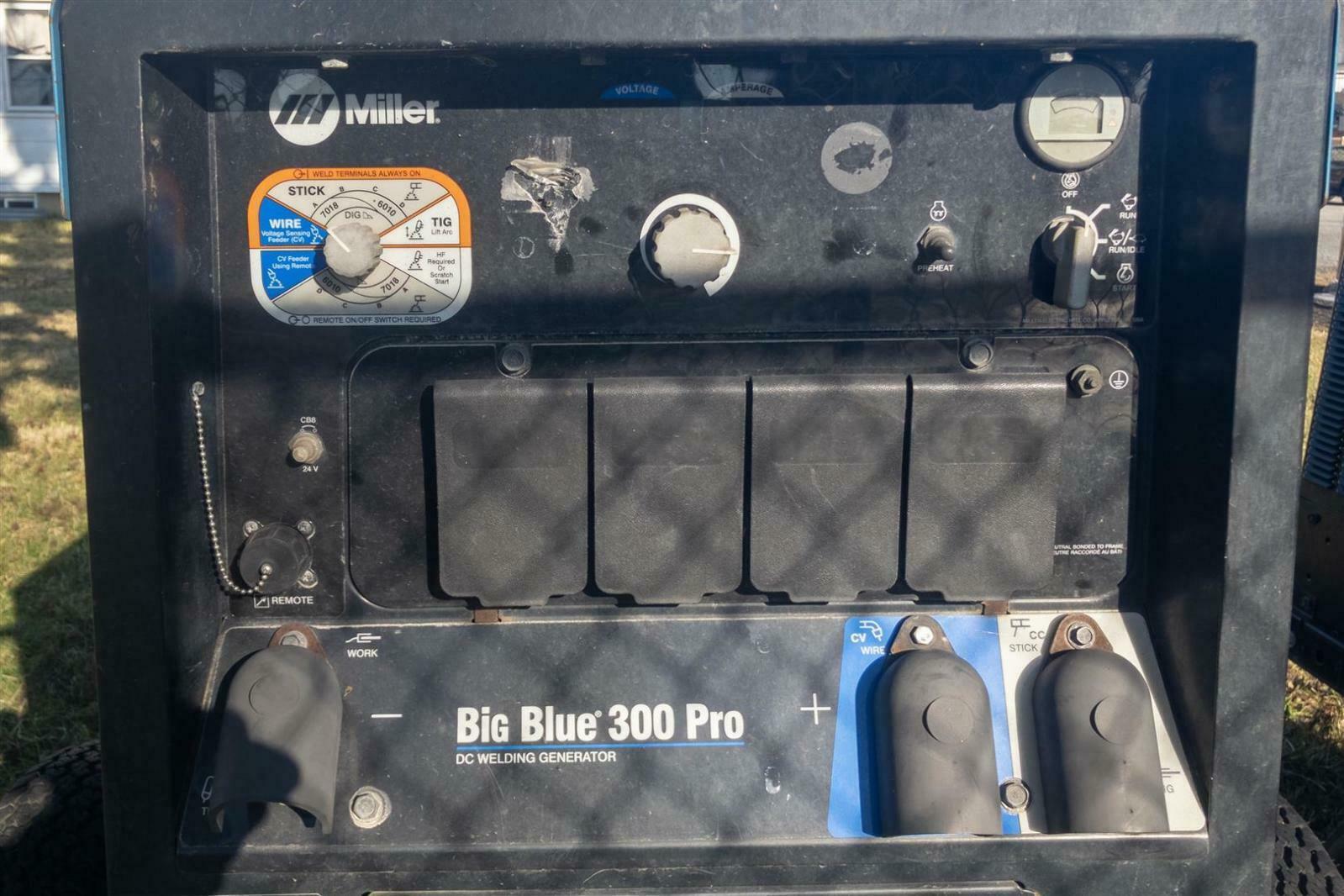 Miller Big Blue 300 Pro DC Welder Generator CC/CV, 2011 Kubota Diesel
