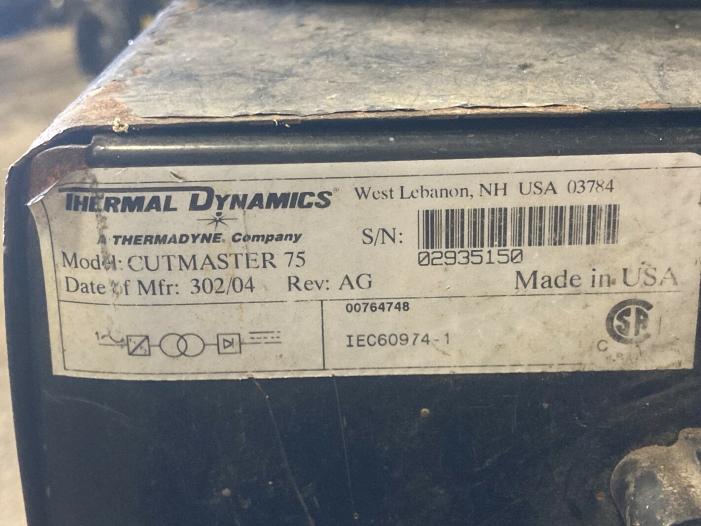 Thermadyne Thermal Dynamics Cutmaster 75 Plasma Cutter