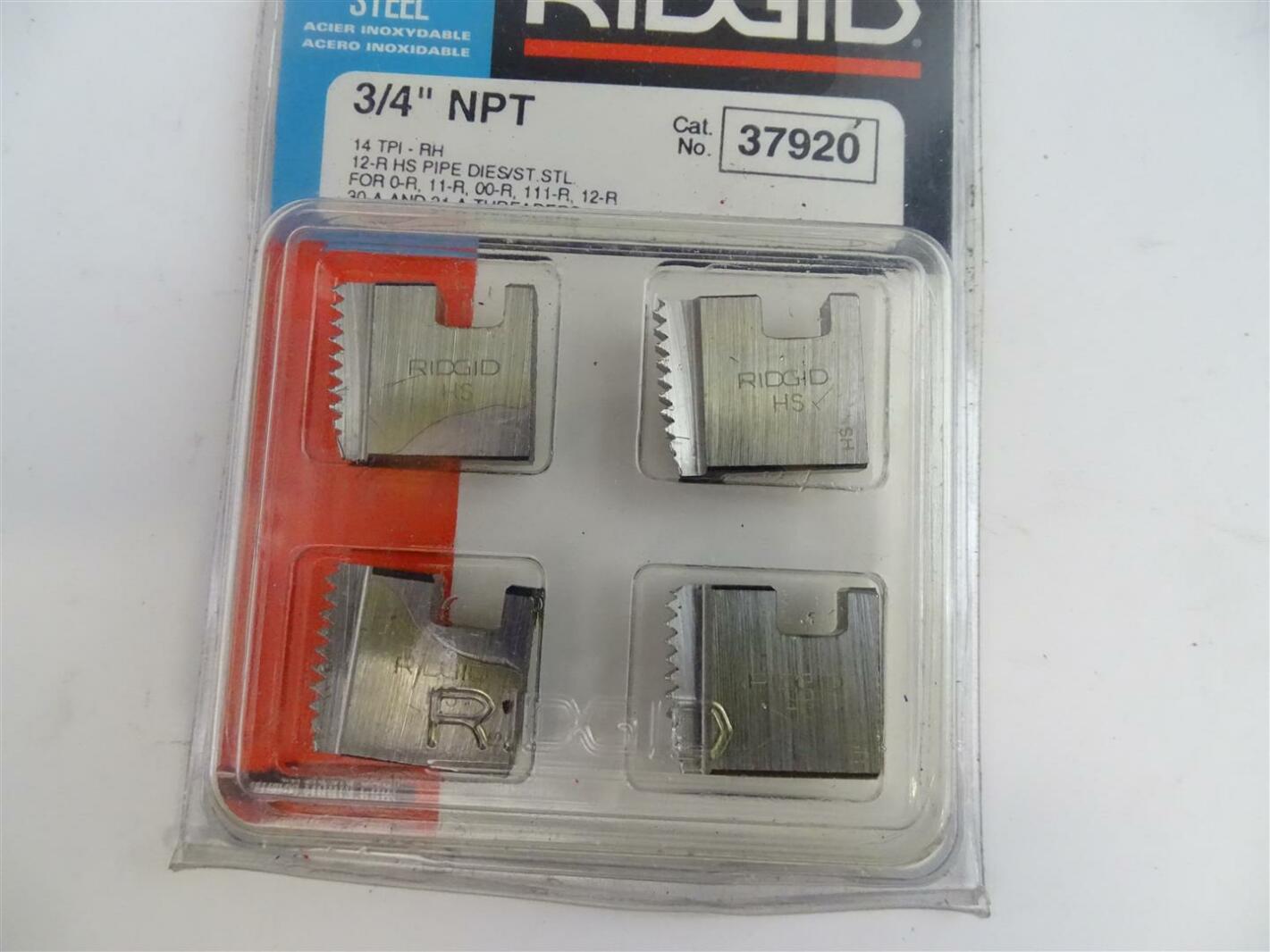 Ridgid Stainless Steel Pipe Threading Dies 3/4" NPT, 14 TPI RH , 37920