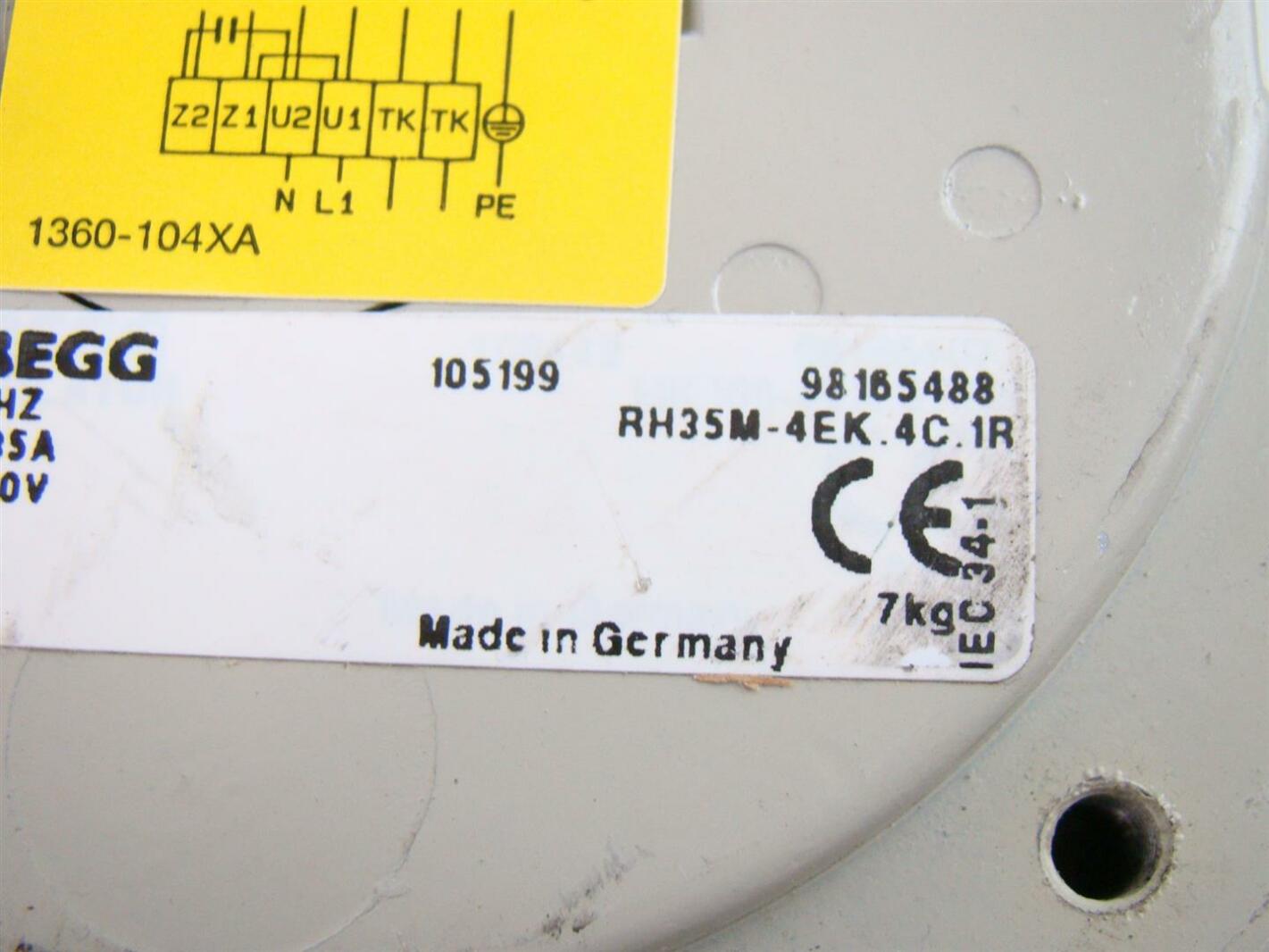 Ziehl-Abegg  Centrifugal Fan  50Hz , ZB220