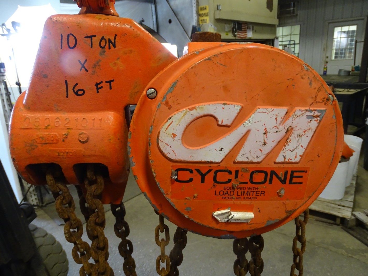Columbus Mckinnon 10TON Chain Hoist, Manual Chain Fall, 20,000 LB