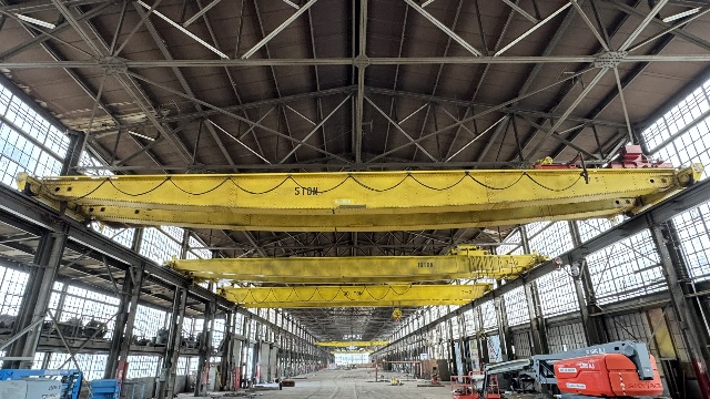 5 TON, 75FT Span, Double Girder, Top Running Bridge Crane,  (2) 5-TON Hoists 5 TON, 75FT Span, Double Girder, Top Running Bridge Crane,  (2) 5-TON Hoists