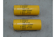 (2) Sprague Atom Capacitor 100UF-450VDC , TVA-1718