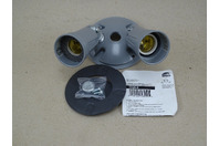 Hubbell Bell Outdoor 4" Combination Cover w/ 2 Lampholders Gray, 5625-0