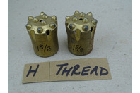 (2) Vulcan H Thread Button Carbide Drill Bits 1-5/8" , 