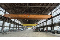 Shaw-Box, 20 TON, 75 FT. Span, Double Girder Top Running Bridge Crane,  Dual