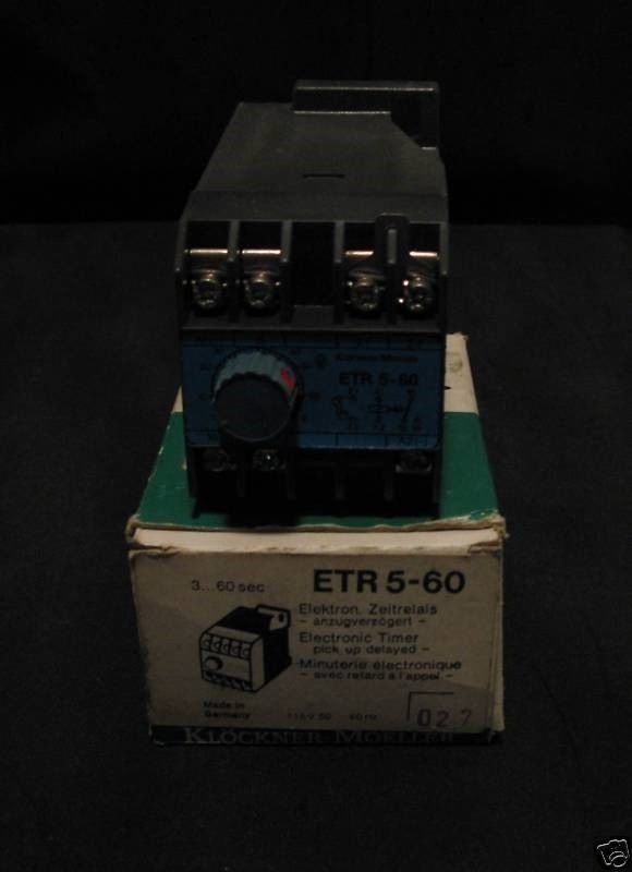 Moeller Delay Timer Relay ETR5-60 new in box | Process Industrial Surplus