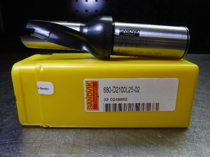 Sandvik 21mm Replaceable Tip Drill 25mm Shank 880D2100L2502 (LOC1883C) Superior Machine & Tool