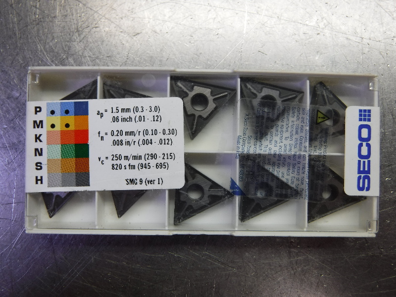 SECO Carbide Inserts QTY10 TNMG220404-MF3 / TNMG431-MF3