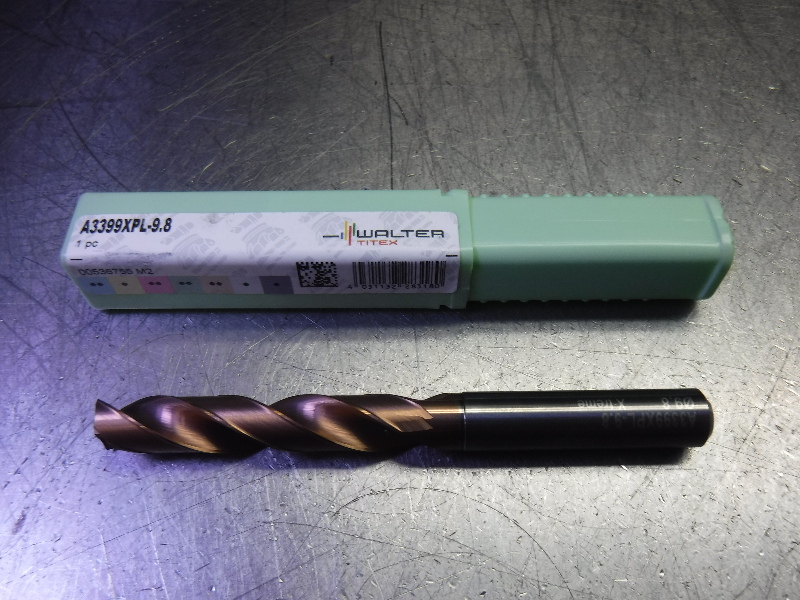 Walter/Titex 9.8mm Coolant Thru Carbide Drill 10mm Shank A3399XPL