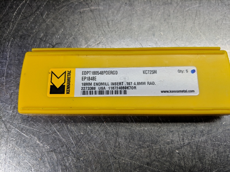 LNEU1240R03SGP 4 Grade KC725M Qty 5 KENNAMETAL Carbide Milling Inserts