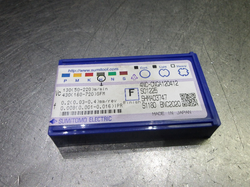 Sumitomo PCBN Tipped Carbide Insert QTY1 4NCCNGA433/4NC-CNGA120412 