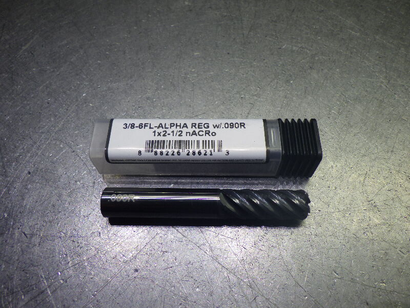 Monster 3/8" 6 Flute Carbide CR Reg Endmill 3/8" Shank .09" R 292-301176  (LOC157 | eBay