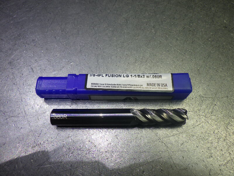 Monster Fusion 3/8" 4 Flute CR LG Carbide Endmill .06" R 284-000587  (LOC1927A) | eBay