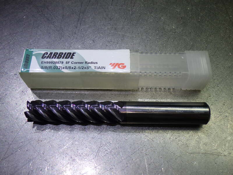 thumbnail image 2 of Imco 1/2” Carbide End Mill – 5 Flute – 1” Length Of Cut – Made In USA 2 of 4