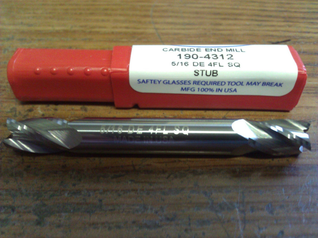 Suncoast 15/64" 4 Flute Double End Carbide End Mill – USA Made, ALTiN Coated, 30 Degree Helix