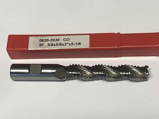 .625" 5/8" 3 FLUTE LONG LENGTH COBALT ROUGHING END MILL FOR ALUMINUM