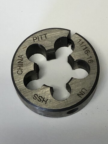 11/16"-16 X 1-1/2" High Speed Steel Adjustable Die