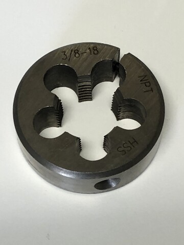 3/8-18 NPT X 1-1/2" High Speed Steel Adjustable Pipe Die