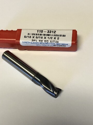 .3125" 5/16" 3 Flute Single End Stub Length AlTiN Coated Carbide End Mill