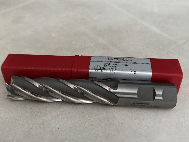 1" 4 FLUTE SINGLE END HIGH SPEED STEEL END MILL CENTER CUTTING 