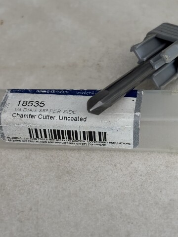 1/4" 3 Flute 70 Degree Include Angle Carbide Chamfer Mill