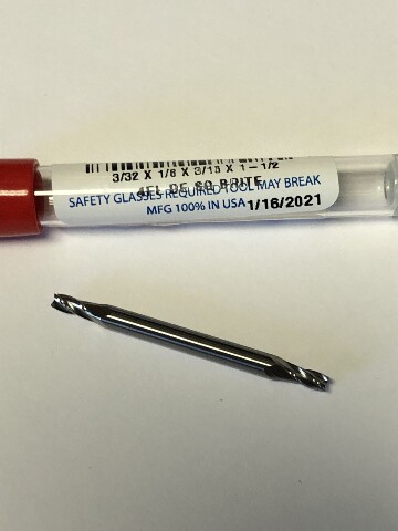 .0938" 3/32" 4 Flute Double End Stub Length Carbide End Mill