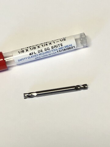 .1250" 1/8" 4 Flute Double End Stub Length Carbide End Mill