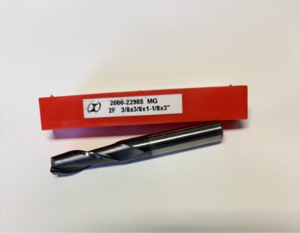 .3750" 3/8" 2 FLUTE SINGLE END TiAlN COATED LONG LENGTH CARBIDE END MILL